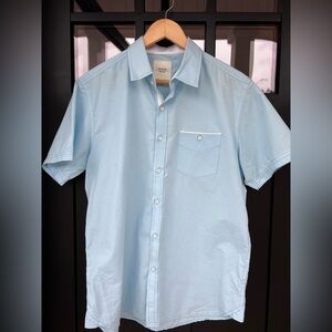 Six Lincoln New York Men's Large Light Blue Casual Button Down Shirt